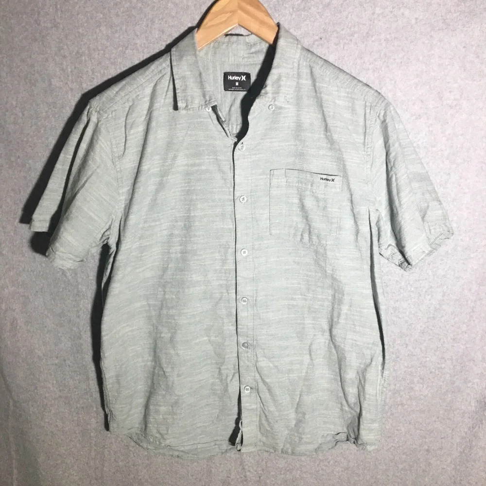 Mens Hurley Button Down Shirt Blue Casual Spring Summer Beachy Outdoors